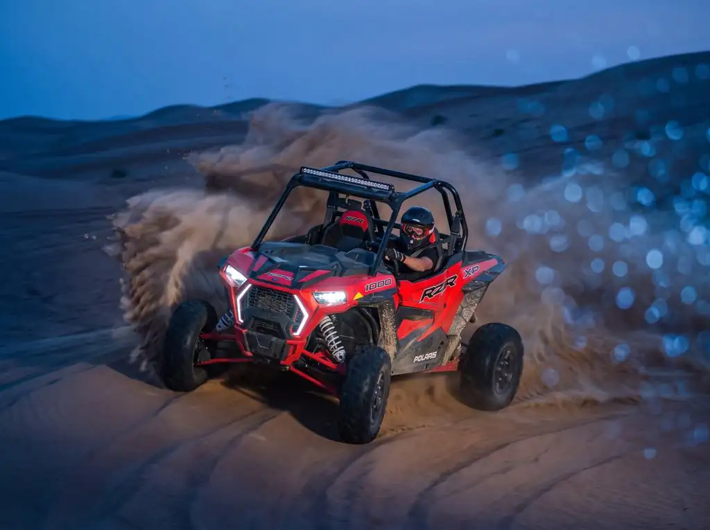 Polaris RZR XP 1000 dune buggy in the Dubai desert